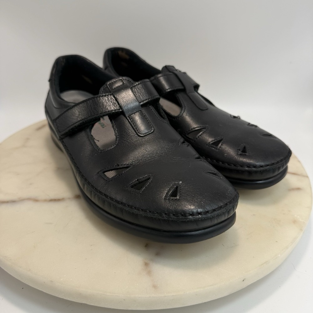 SAS Roamer Mary Jane Tripad Comfort Shoes Black Leather Size 9.5W Slip On USA